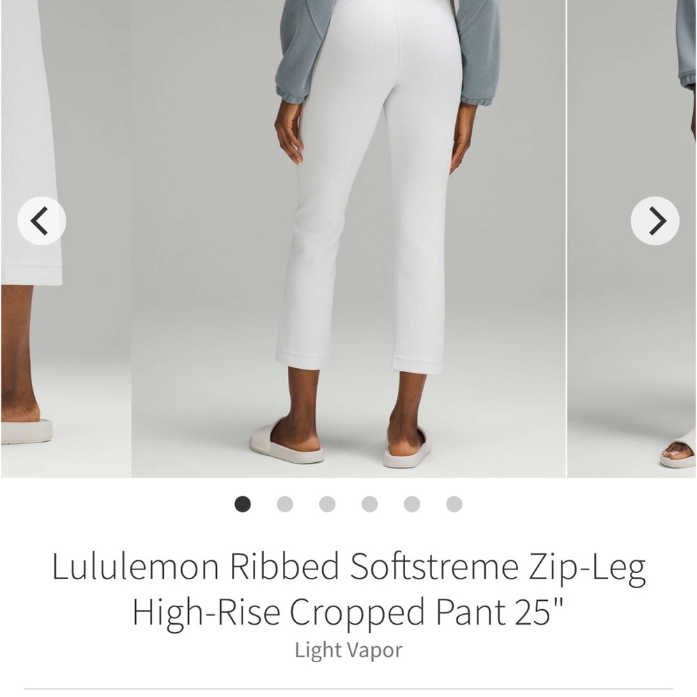 lululemon athletica Light Vapor Ribbed Cropped Pants